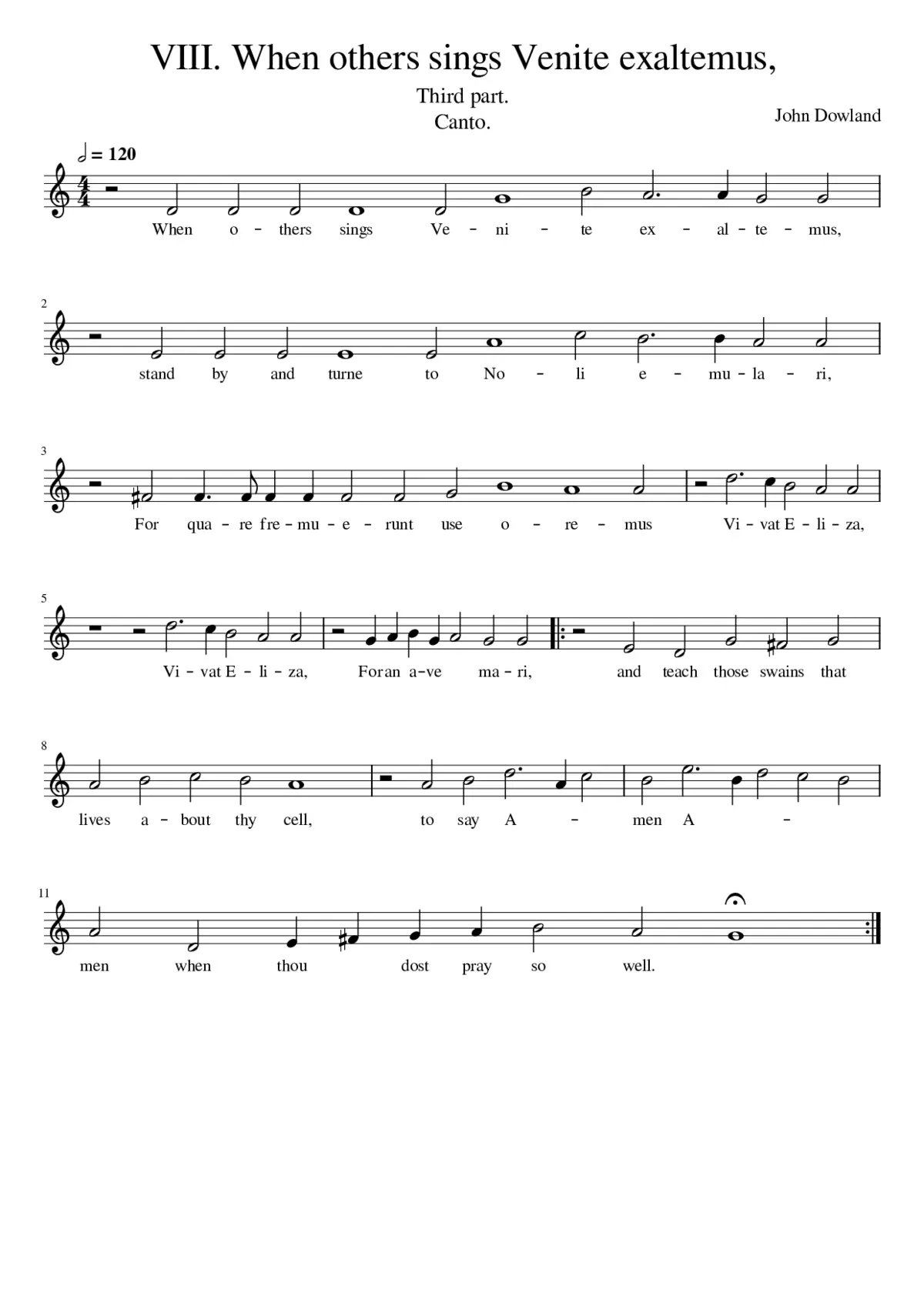 VIII. When others sings Venite exaltemus - Page 1