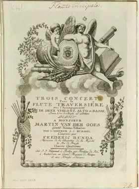 Trois concerts pour la flûte traversière avec l'accompagnement de deux violons, alto et basso, deux cors de chasses ad libitum