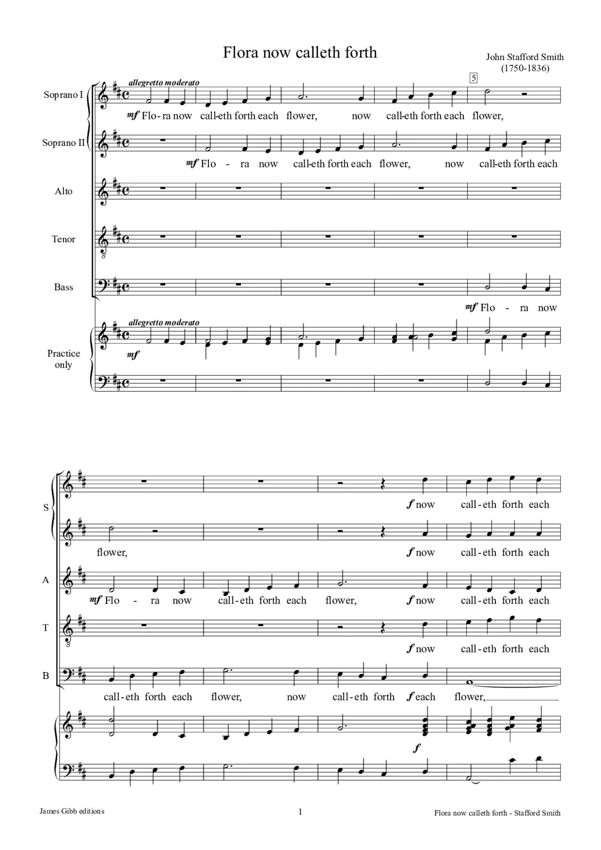 Flora now calleth forth each flower - Page 1