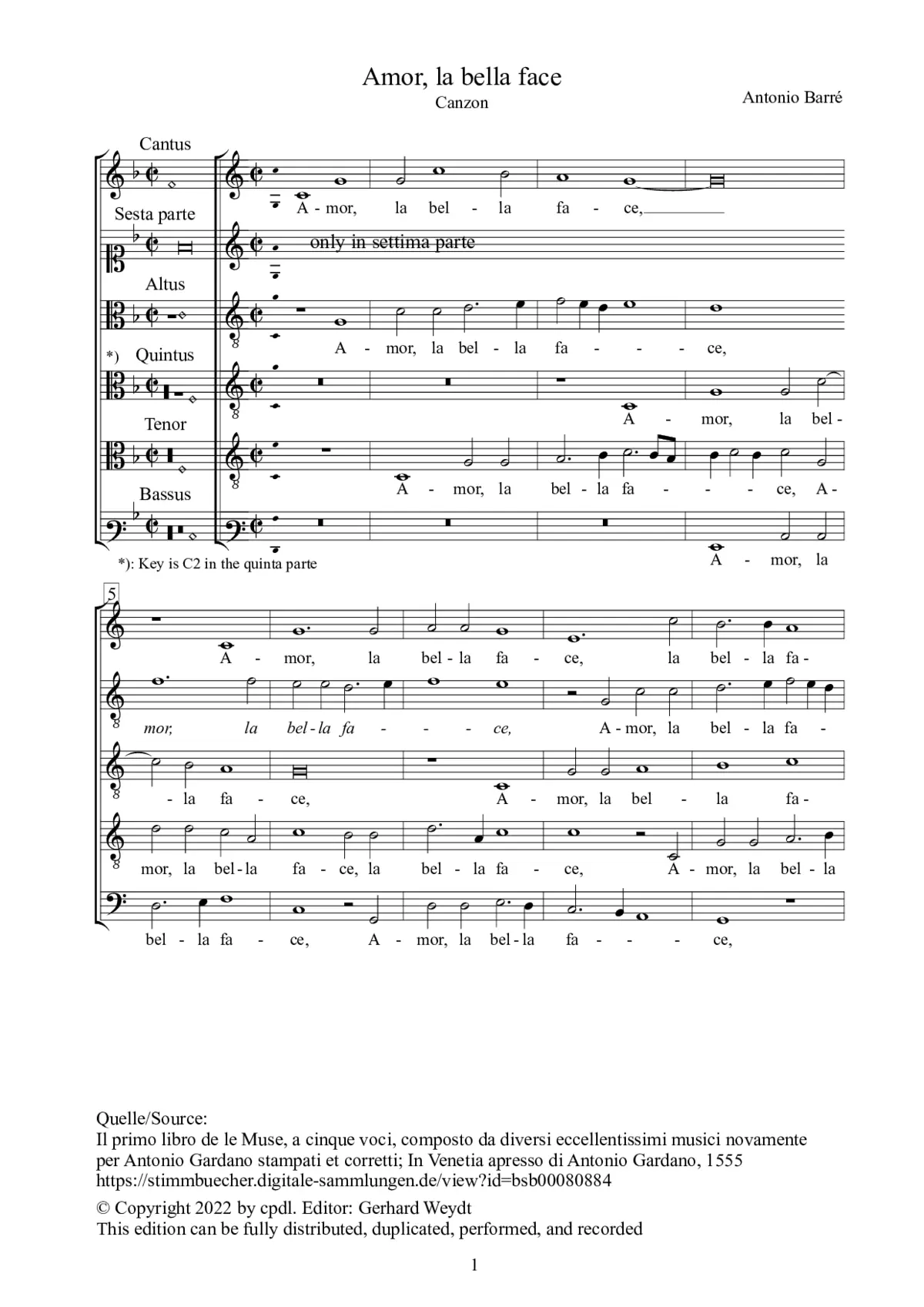 Amor la bella face - Page 1
