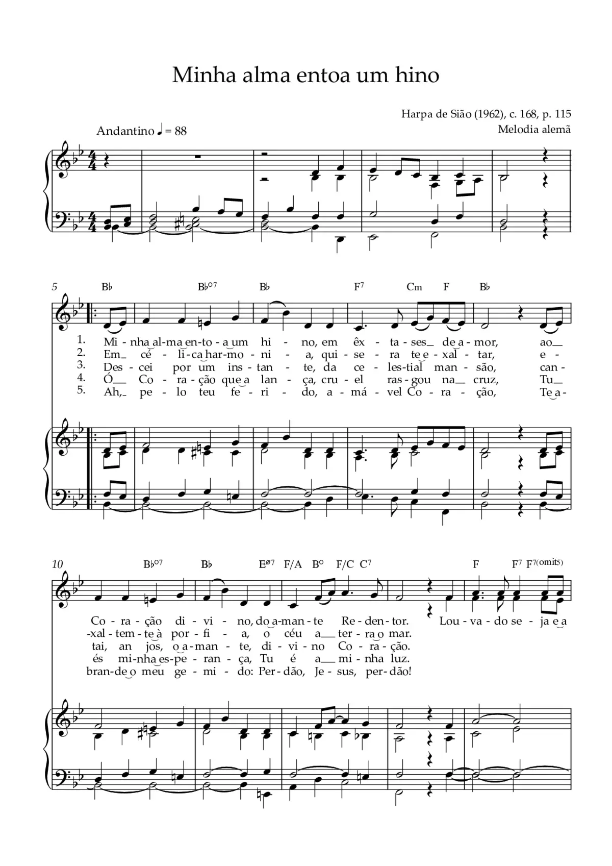 Minha alma entoa um hino - Page 1