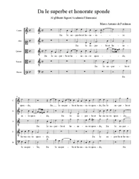 Da le superbe et honorate sponde