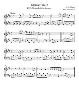 Menuett in D KV 7