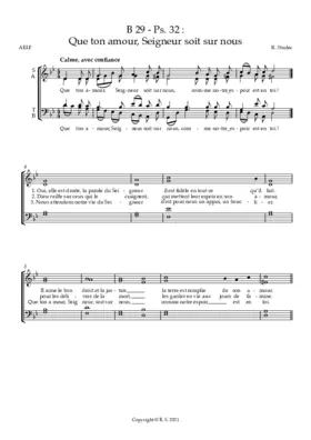 B 29 - Ps. 32 : Que ton amour, Seigneur soit sur nous