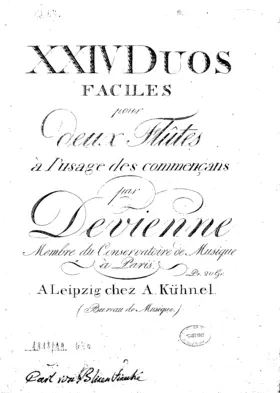 24 Duos Faciles pour 2 Flutes a l'usage des commencans