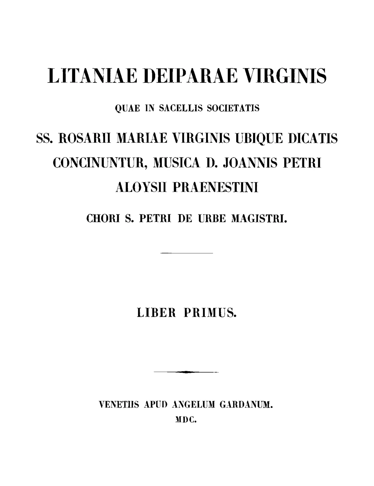 Litaniae de Beata Maria Virgine - Page 1