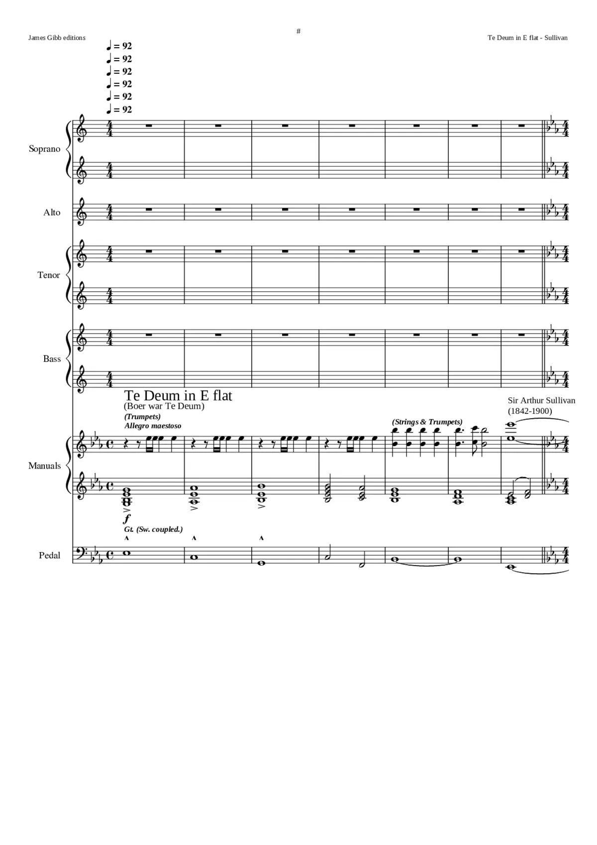 Te Deum laudamus in E flat - Page 1