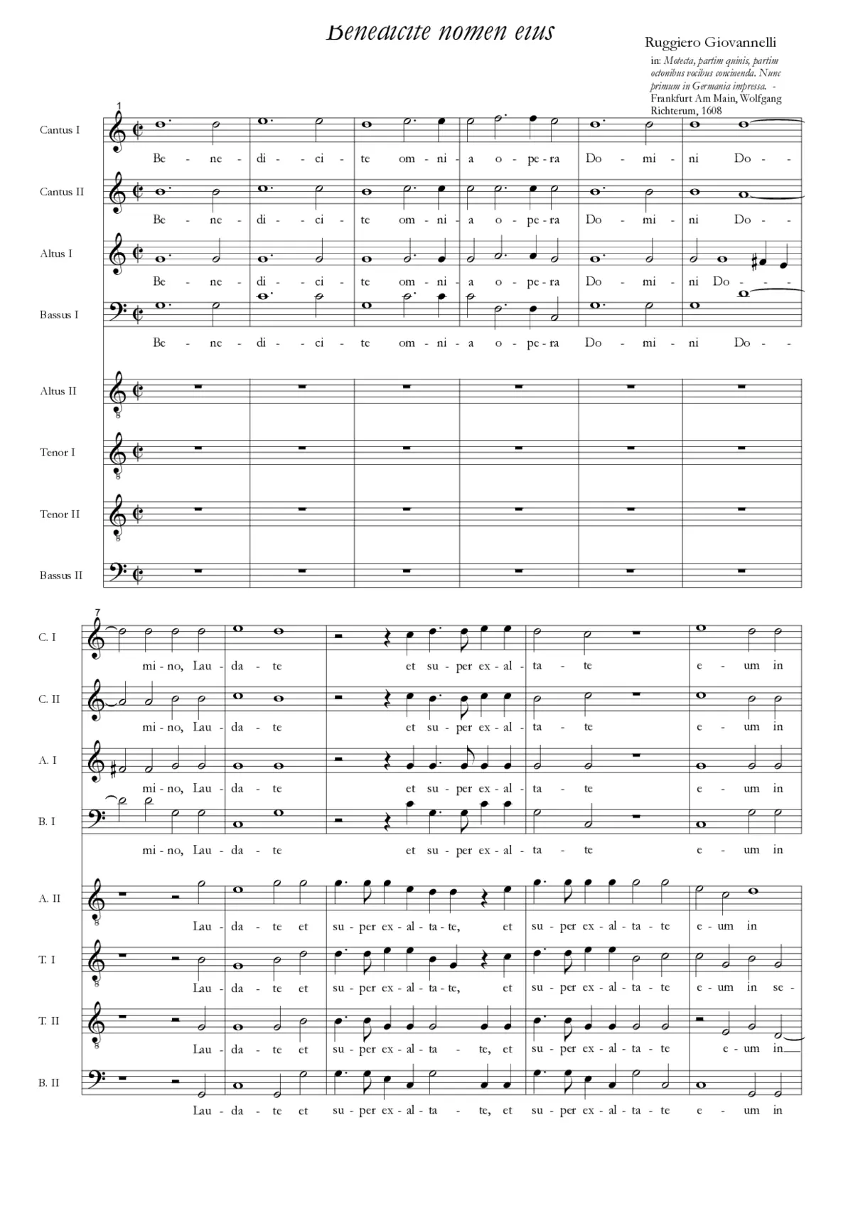 Benedicite nomen eius - Page 1