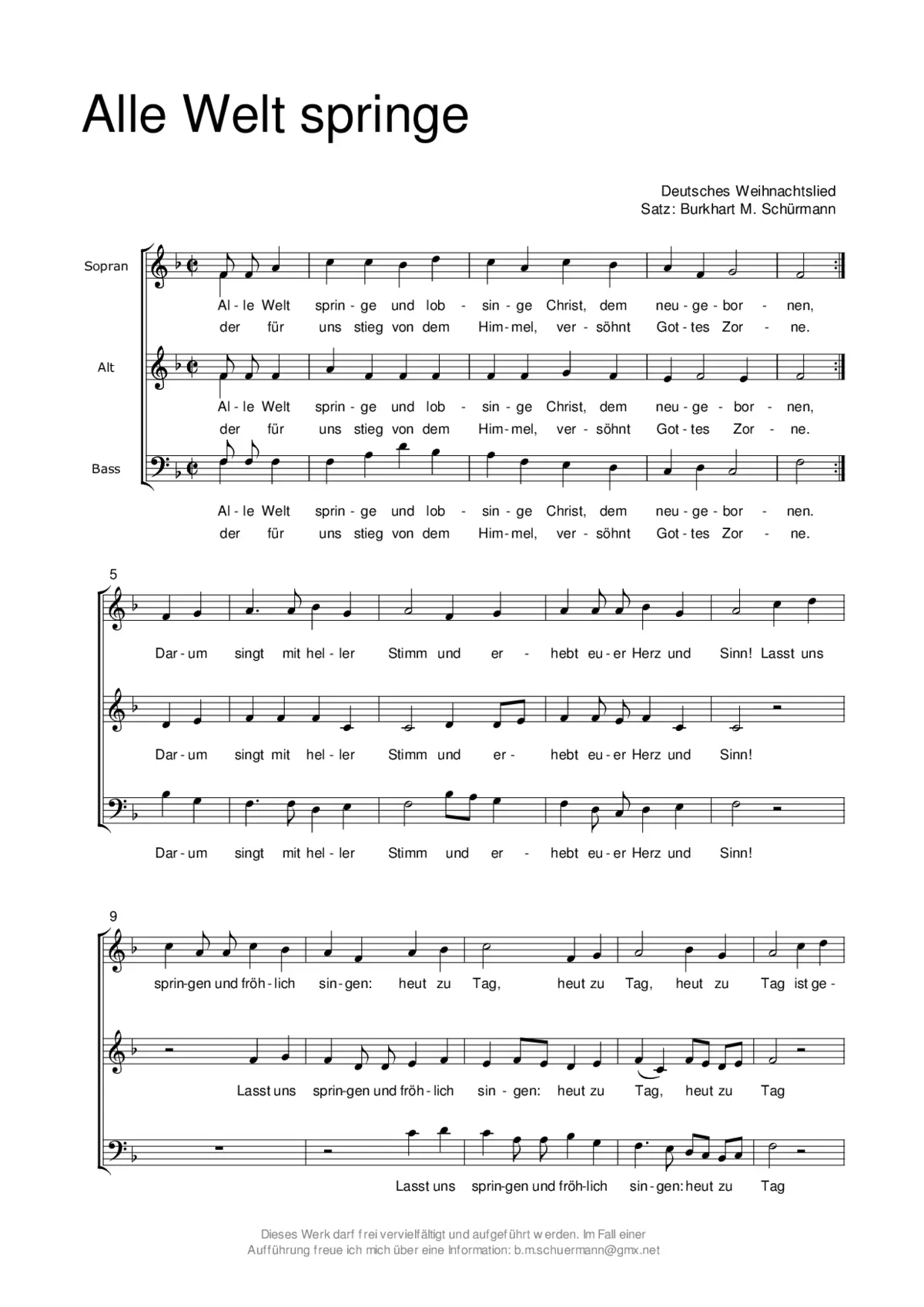 Alle Welt springe - Page 1