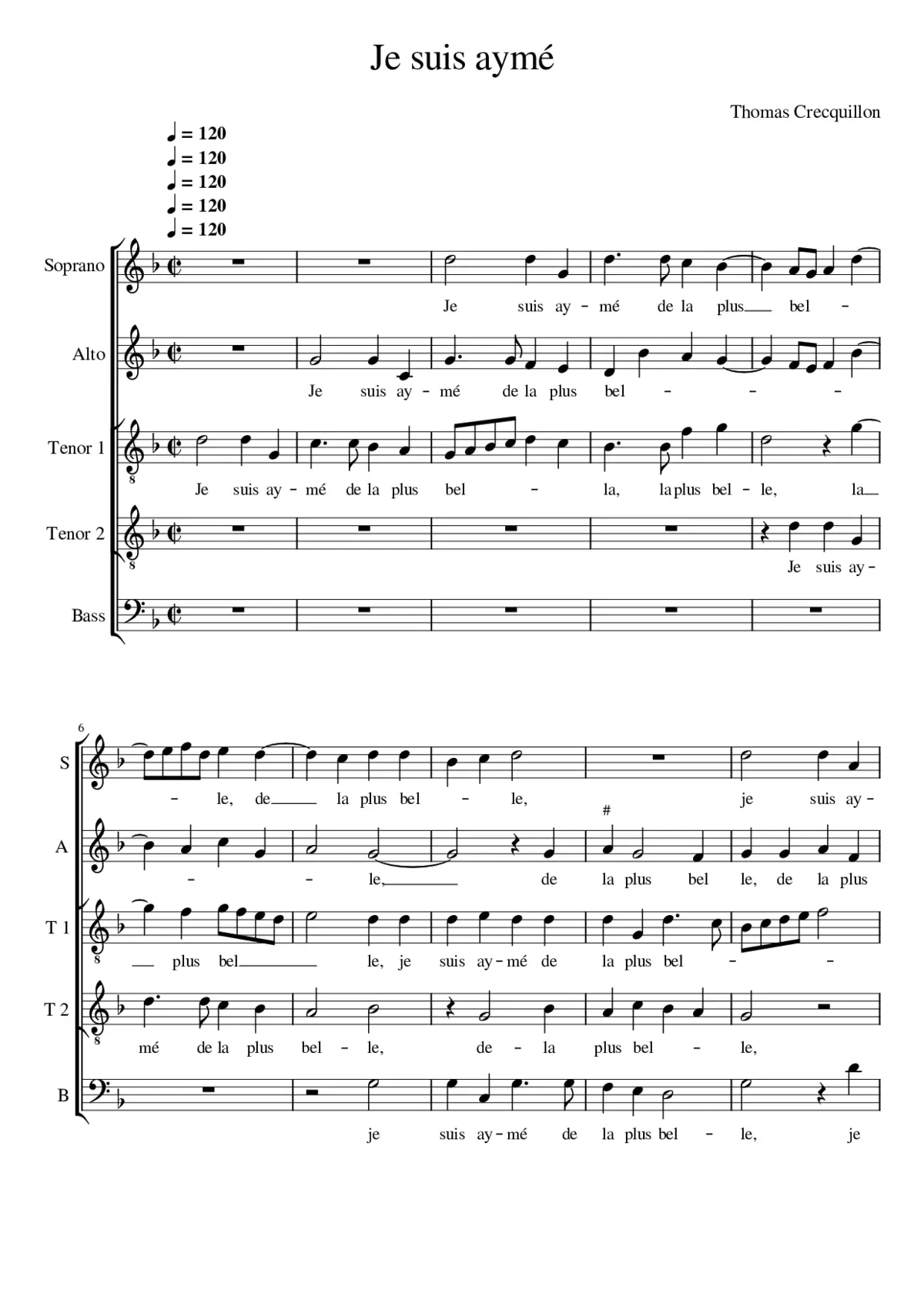 Je suis aymé de la plus belle - Page 1