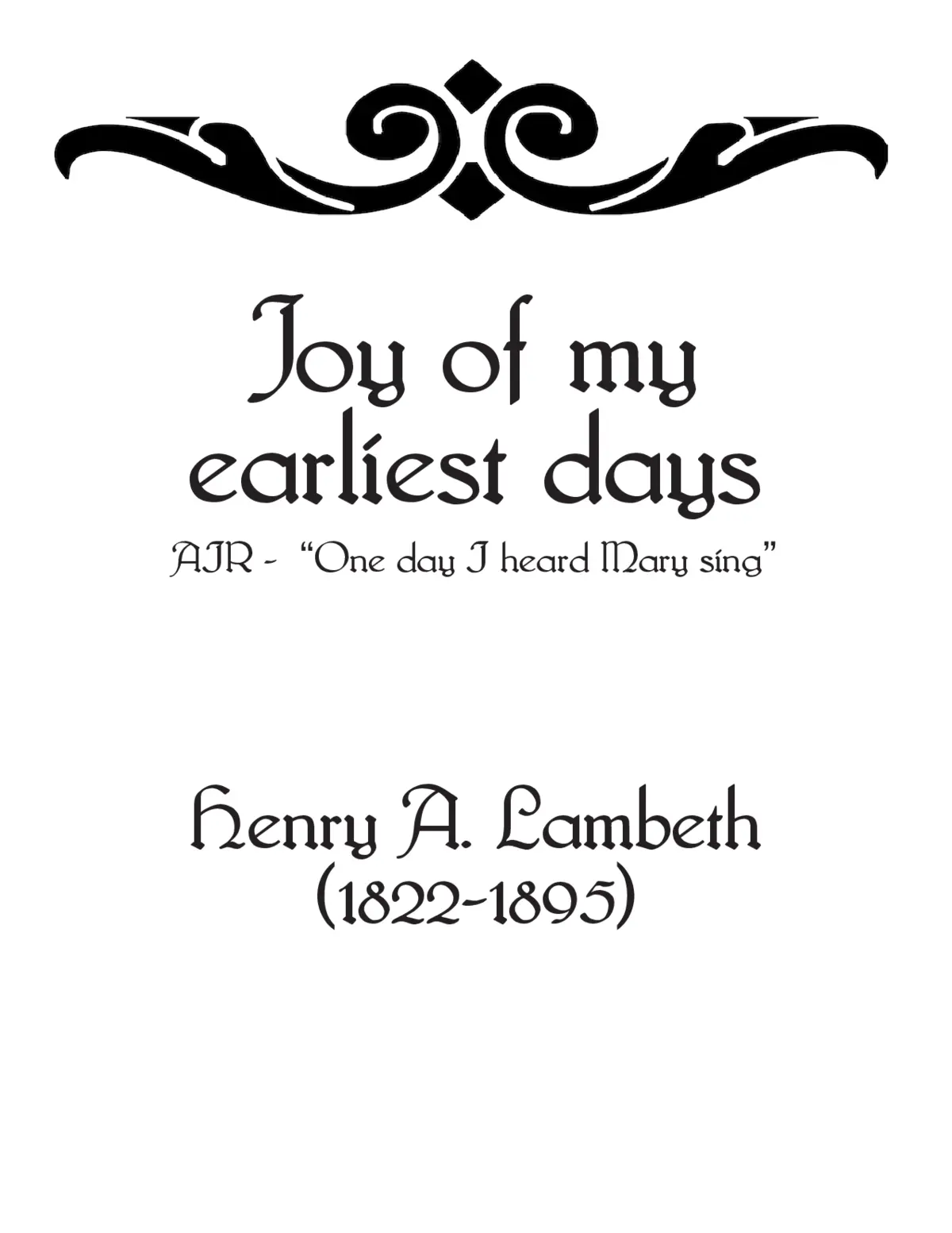 Joy of my earliest days - Page 1