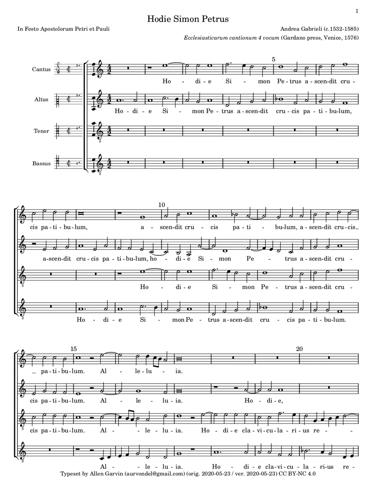 Hodie Simon Petrus - Page 1