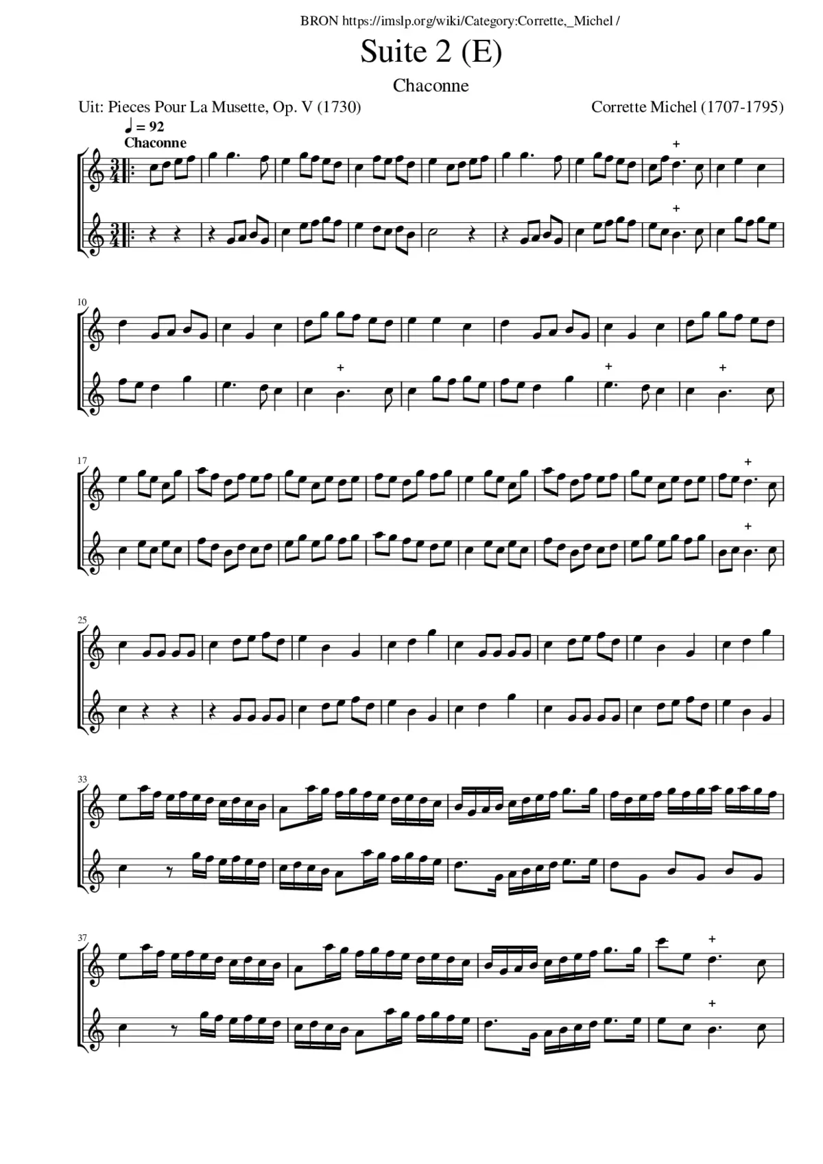 Suite 2 (E) (Chaconne) - Page 1