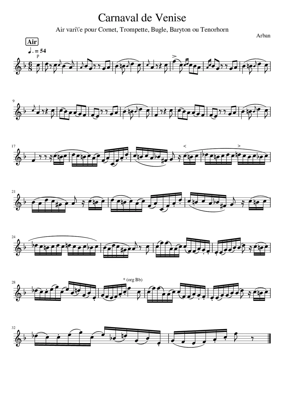 Carnaval de Venise - Page 1