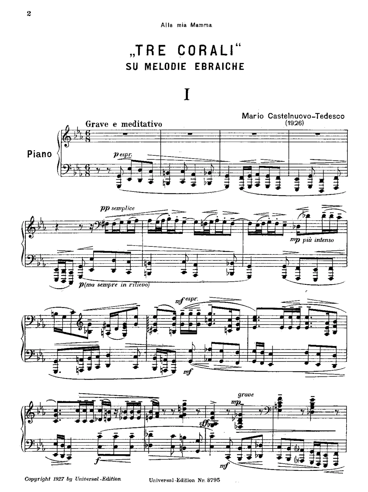 3 Corali su melodie ebraiche - Page 1