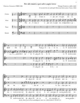 Per alti monti e per selve aspre trovo