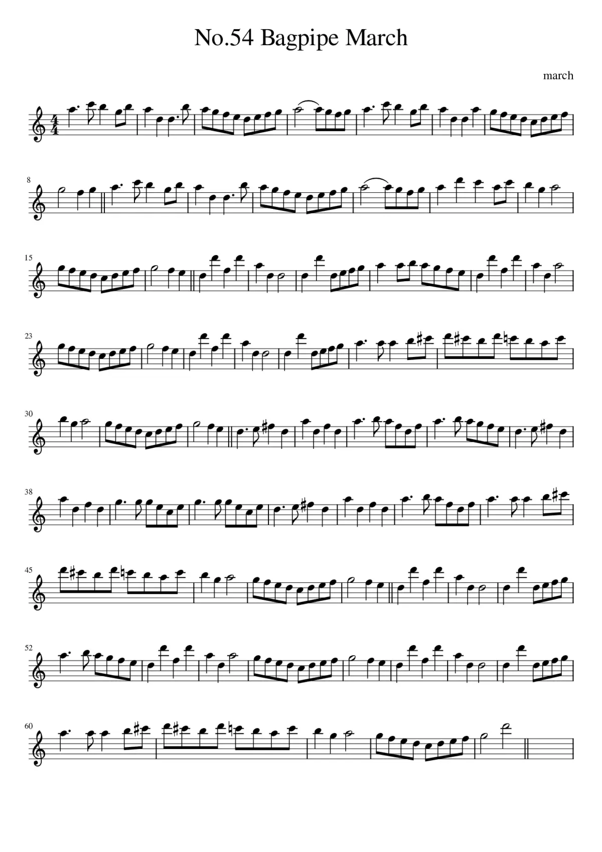 No.54 Bagpipe March - Page 1