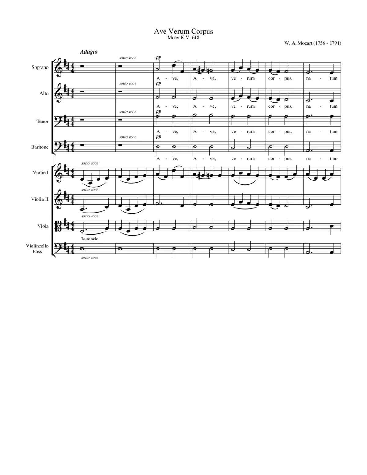 Ave verum corpus, KV 618 - Page 1