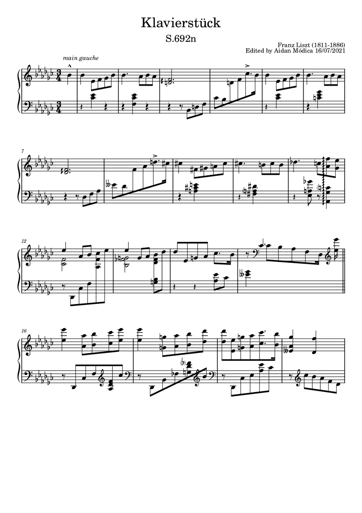 Klavierstück in Es-moll - Page 1