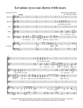 Let mine eyes run down with tears, Z 24