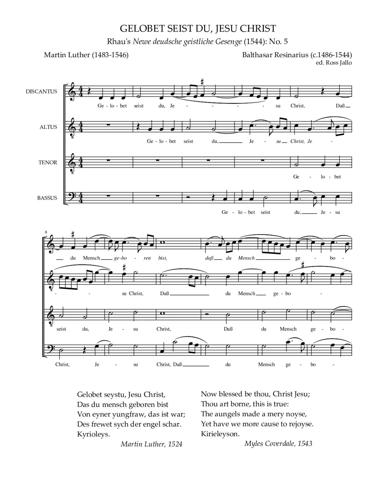 Gelobet seist du, Jesu Christ - Page 1