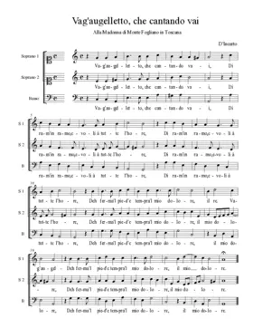 Vag'augelletto, che cantando vai