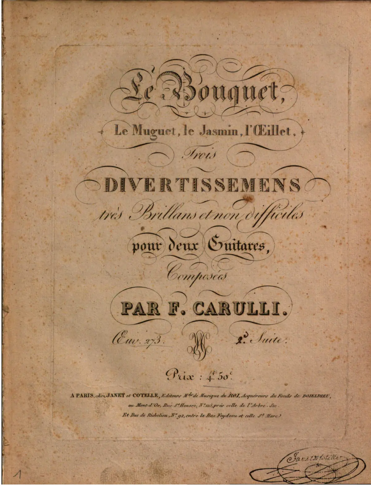 3 Divertissemens très brillans et non difficiles pour 2 Guitares - Page 1