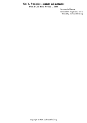 Sposso il canto ad amaro