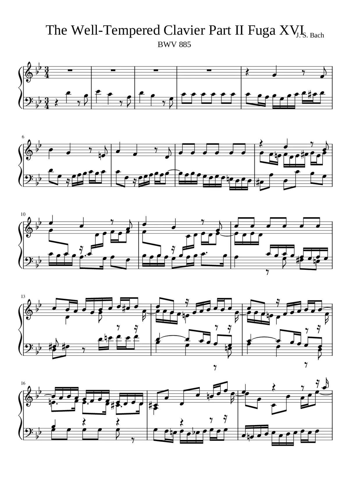Prelude and Fugue in G minor BWV 885 - Page 1