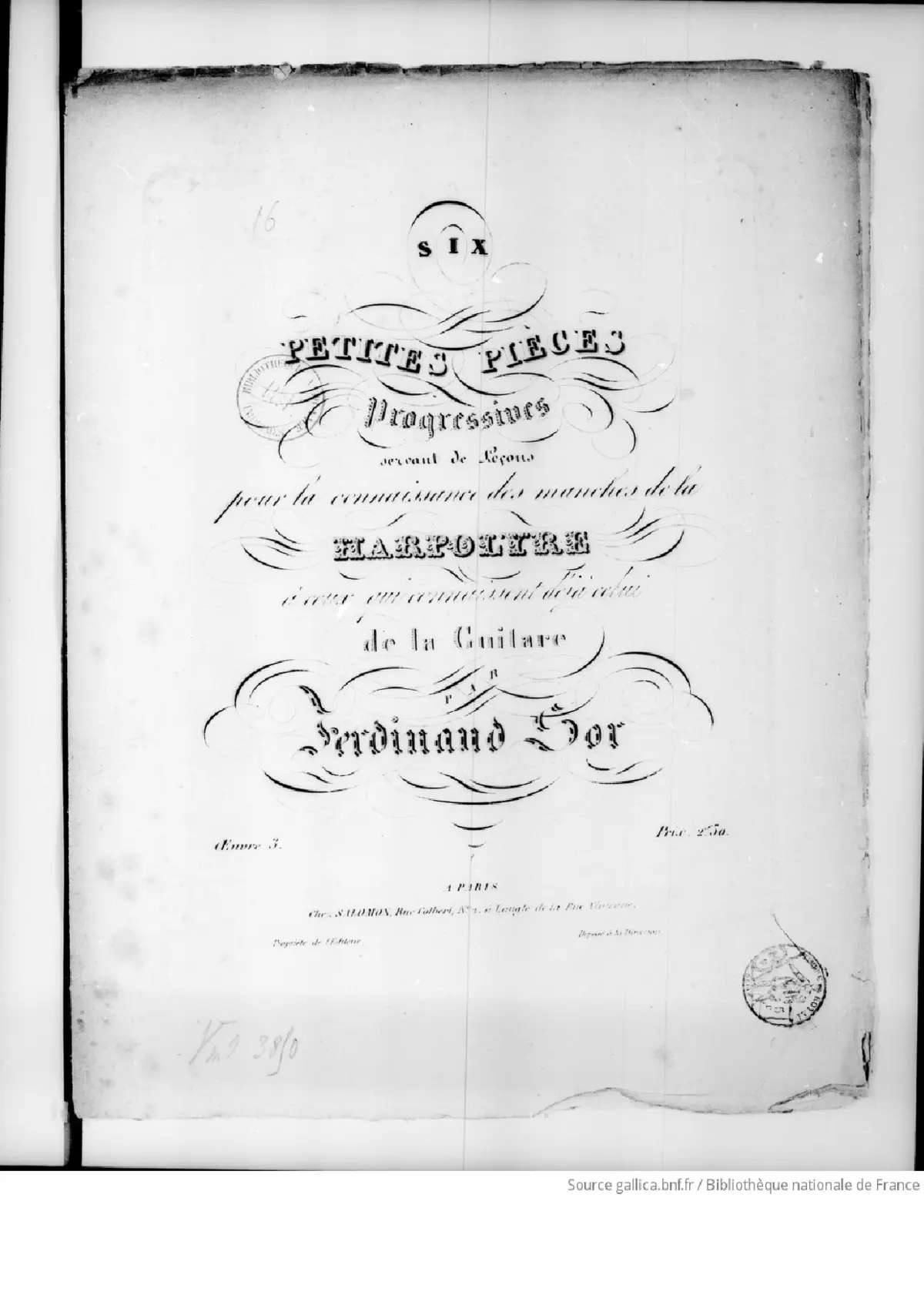 Six petites Pièces Progressives pour Harpolyre - Page 1