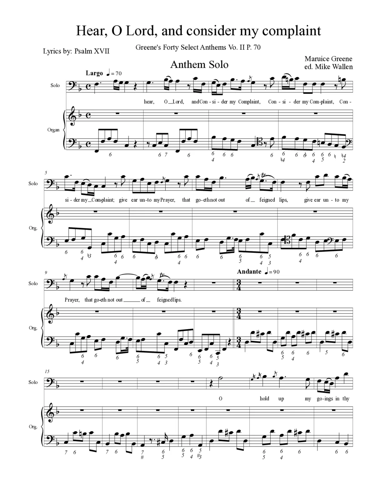 Hear, O Lord, and consider my complaint - Page 1