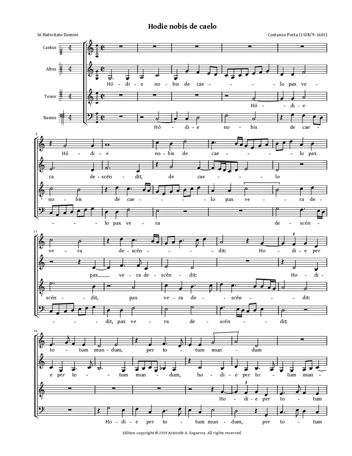 Hodie nobis de coelo - Page 1