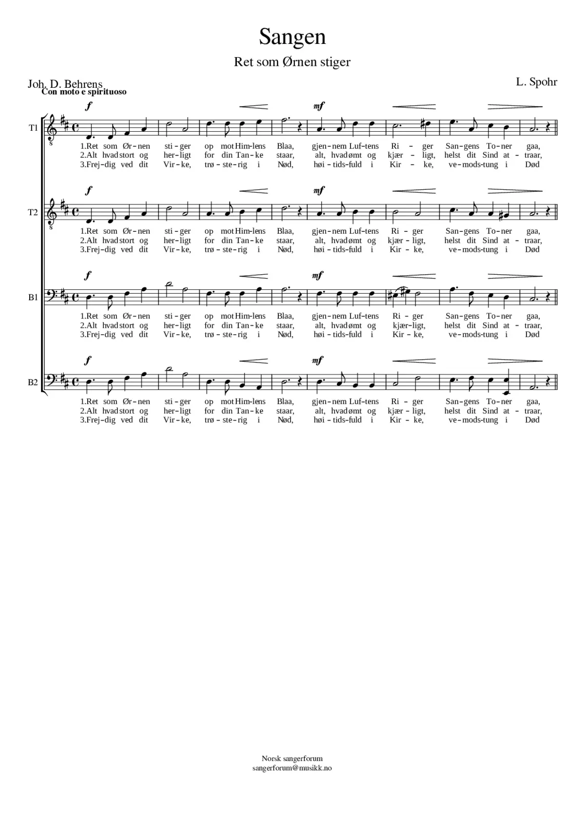 Sangen (Ret som Ørnen stiger) - Page 1