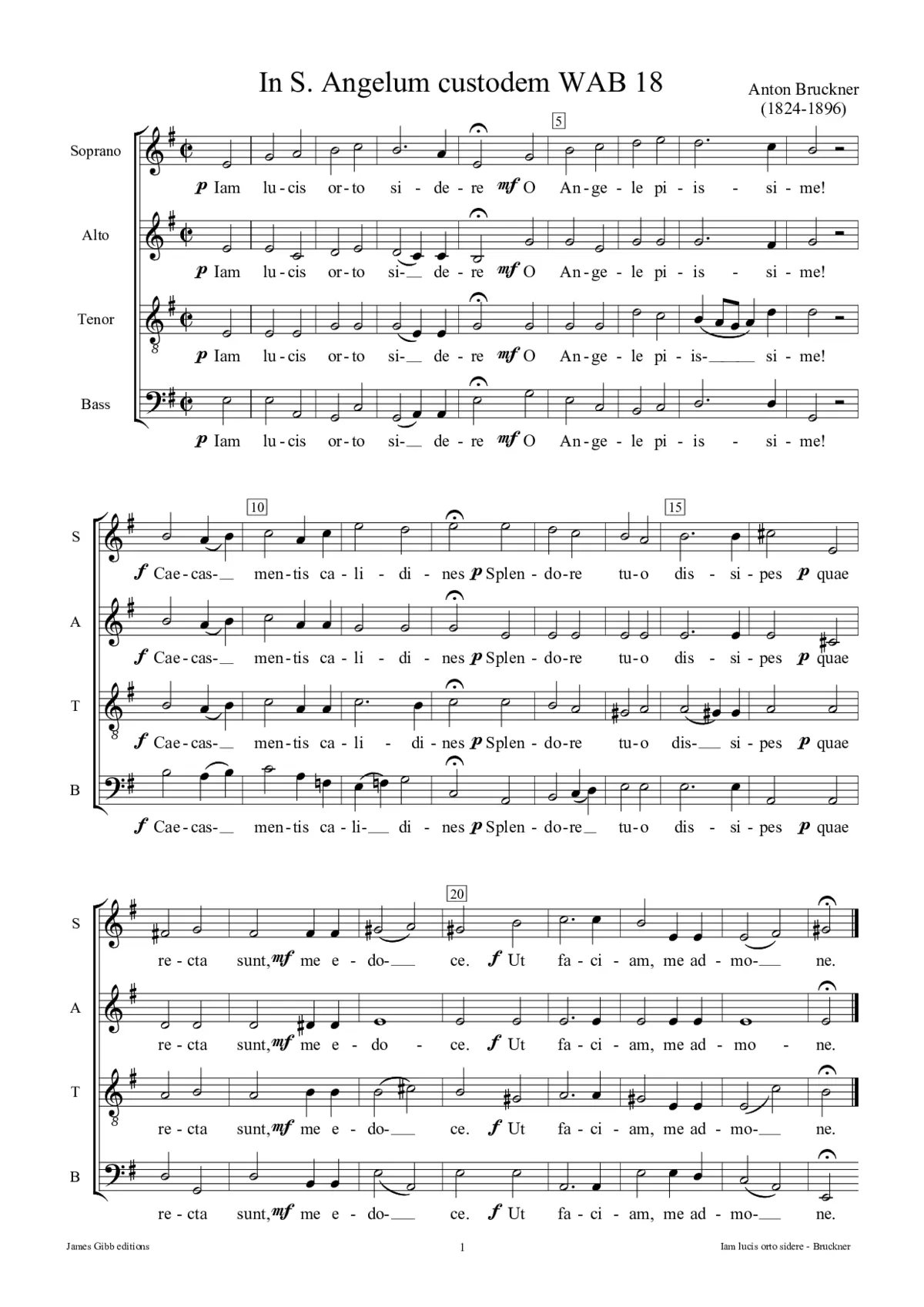 In S. Angelum custodem WAB 18 - Page 1