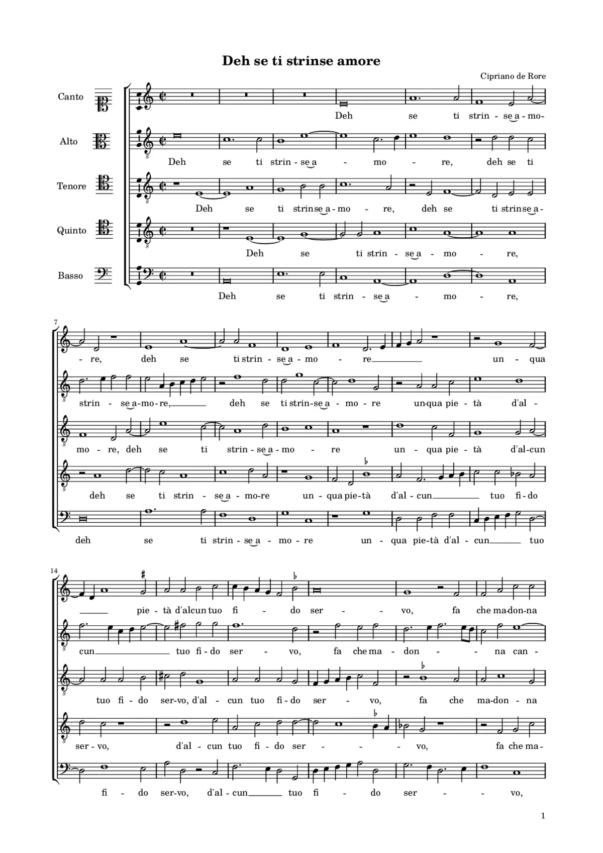 Deh se ti strinse amore - Page 1
