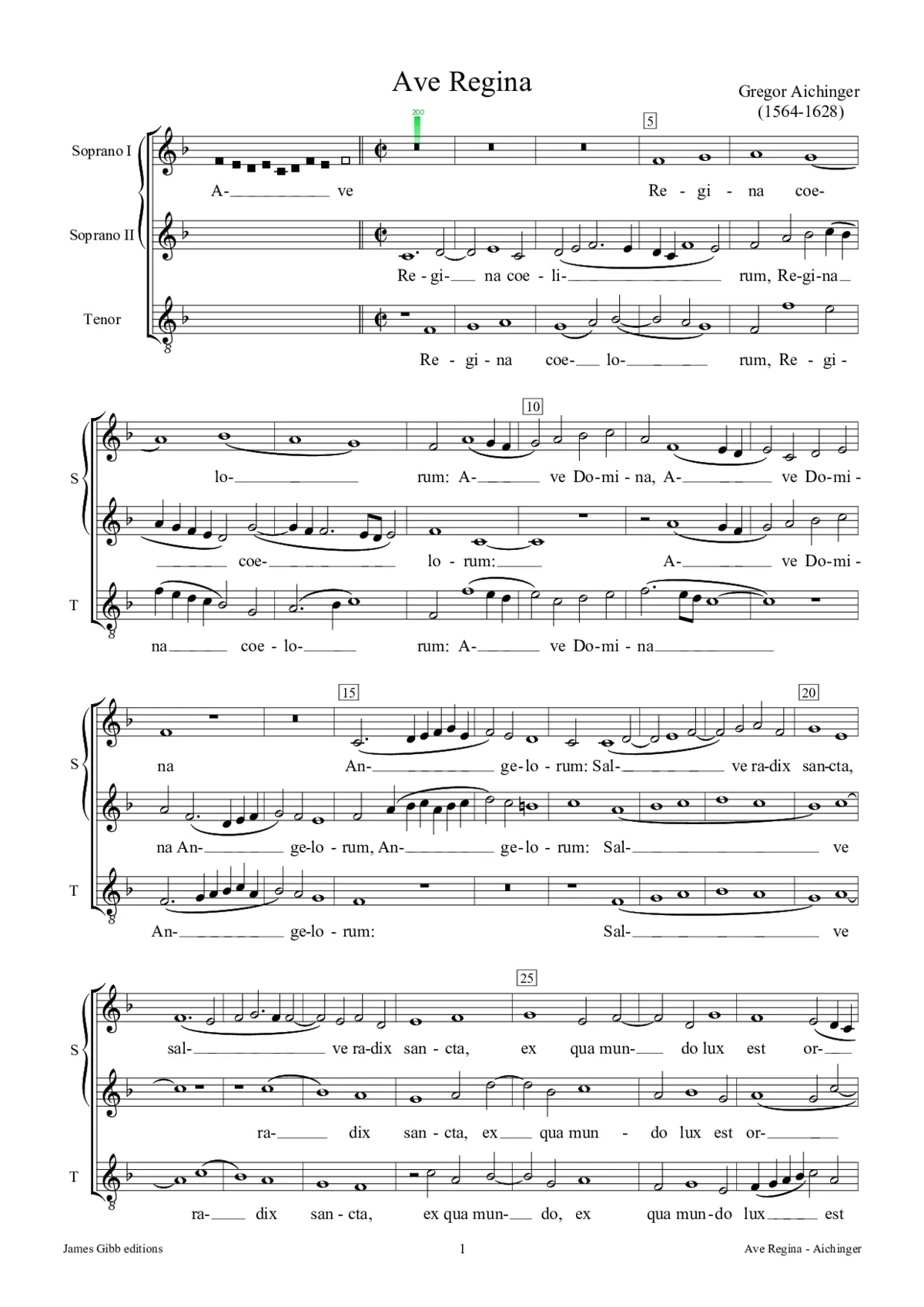 Ave Regina coelorum a 3 - Page 1