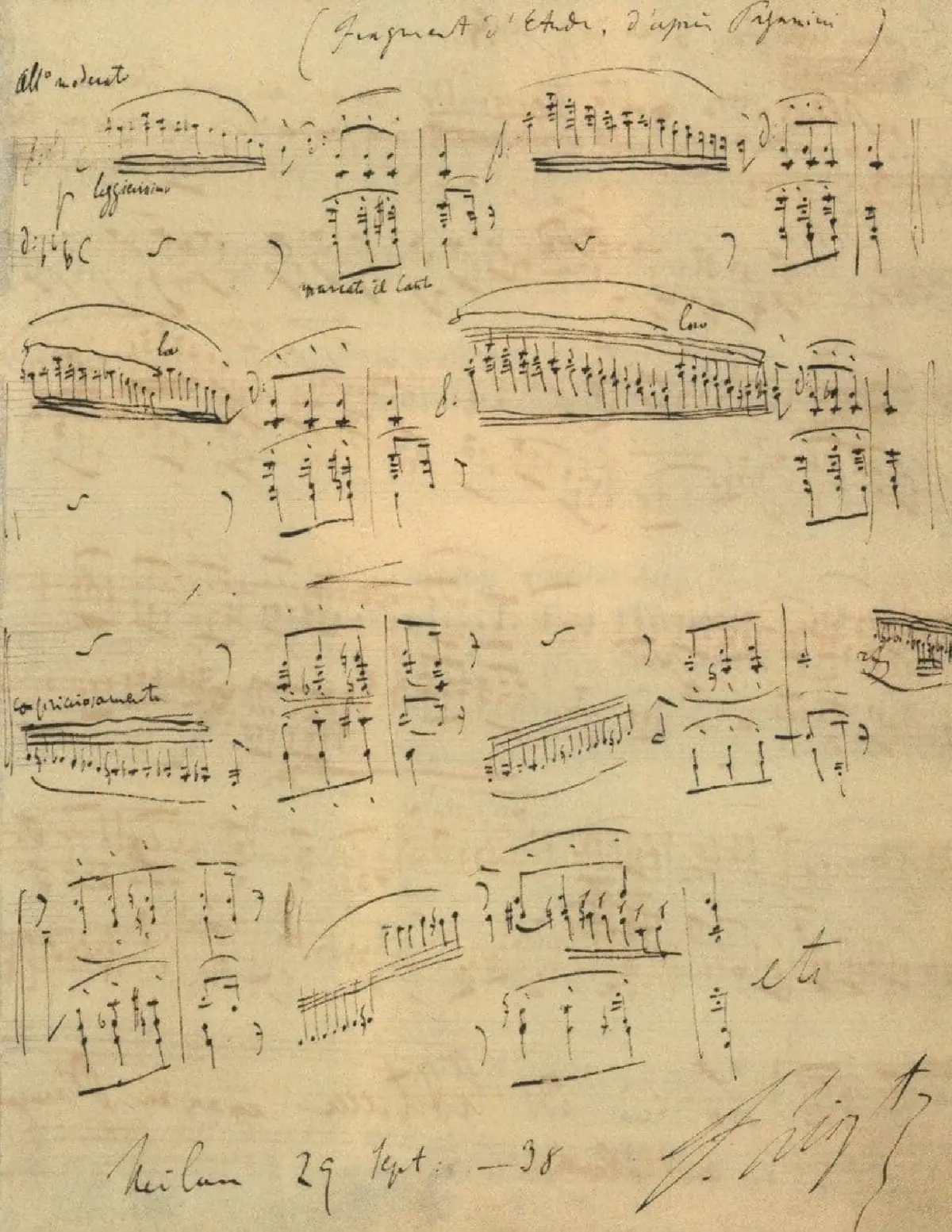 Album-Leaf 'Fragment d'Étude, d'apres Paganini' - Page 1