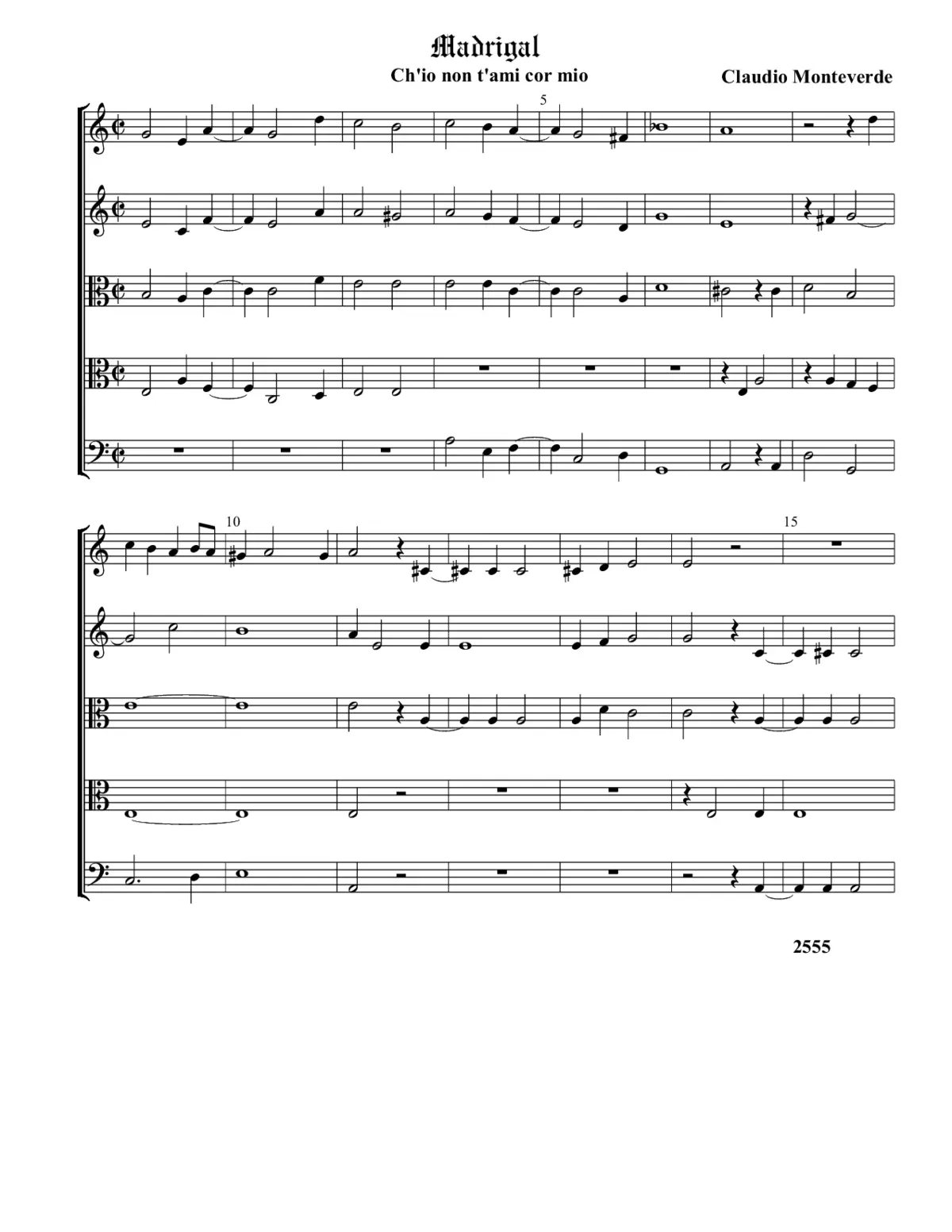 Ch’io non t’ami, cor mio - Page 1