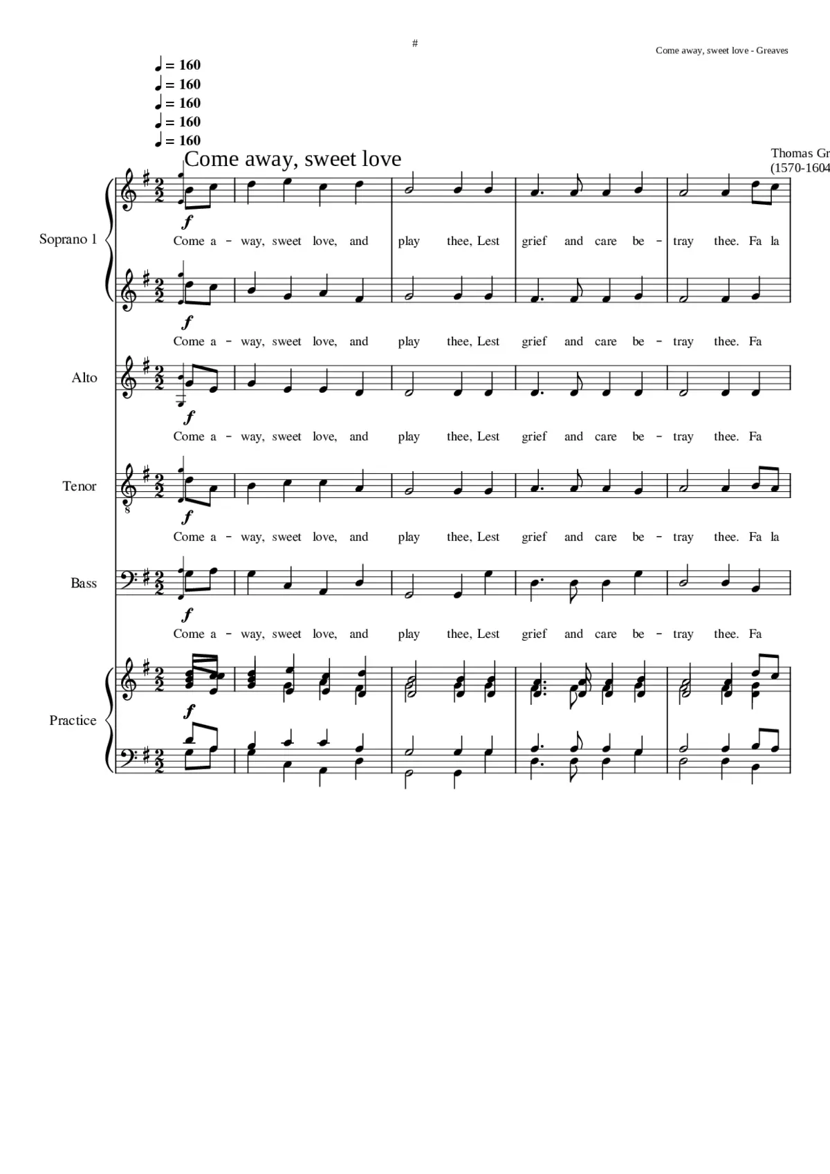 Come away sweet love - Page 1