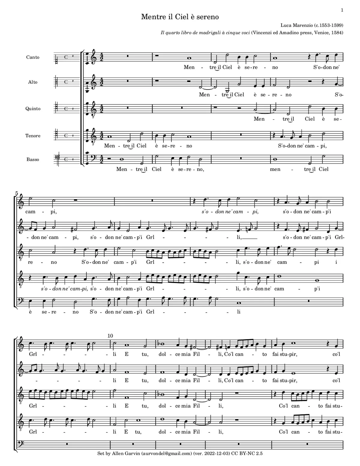 Mentre il Ciel è sereno - Page 1