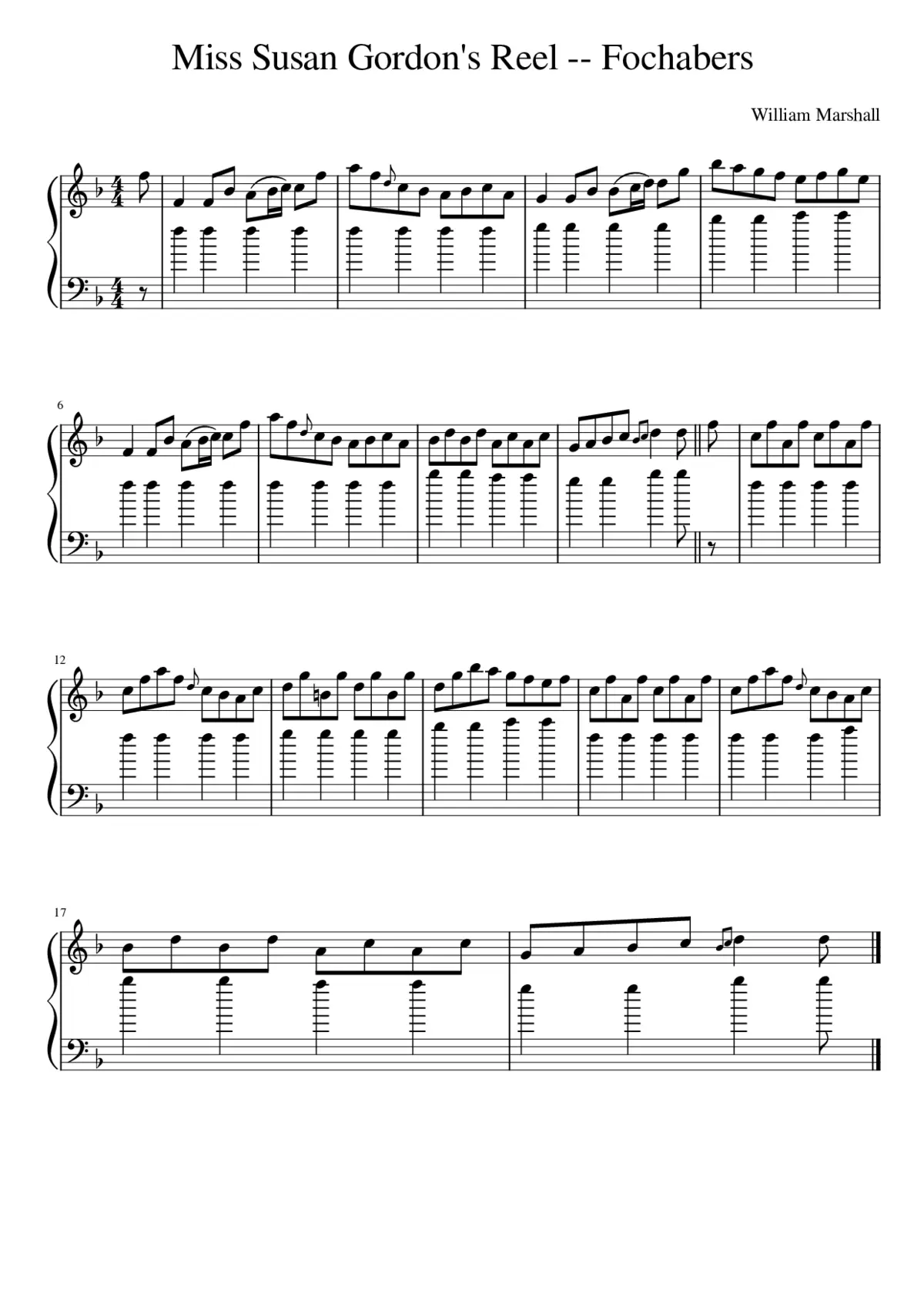 Miss Susan Gordon's Reel -- Fochabers - Page 1