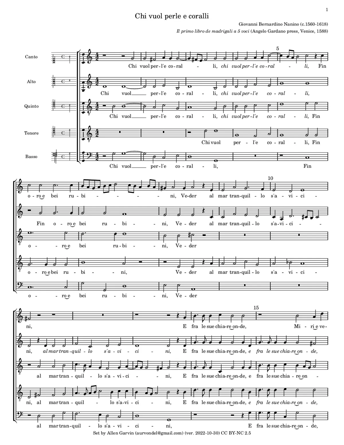 Chi vuol perle e coralli - Page 1