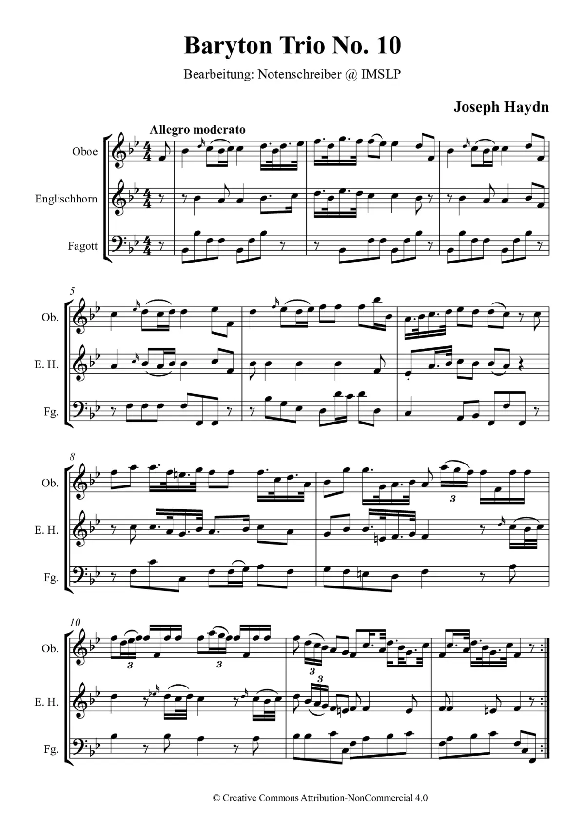Baryton Trio in A major - Page 1
