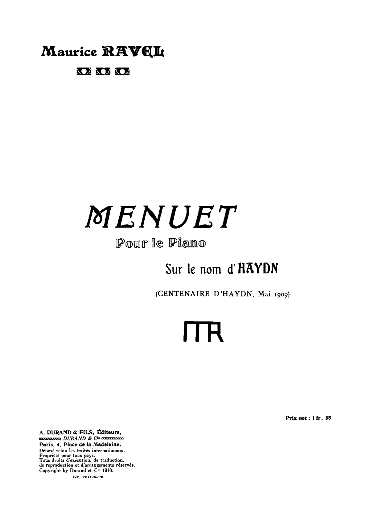 Menuet sur le nom d'Haydn - Page 1