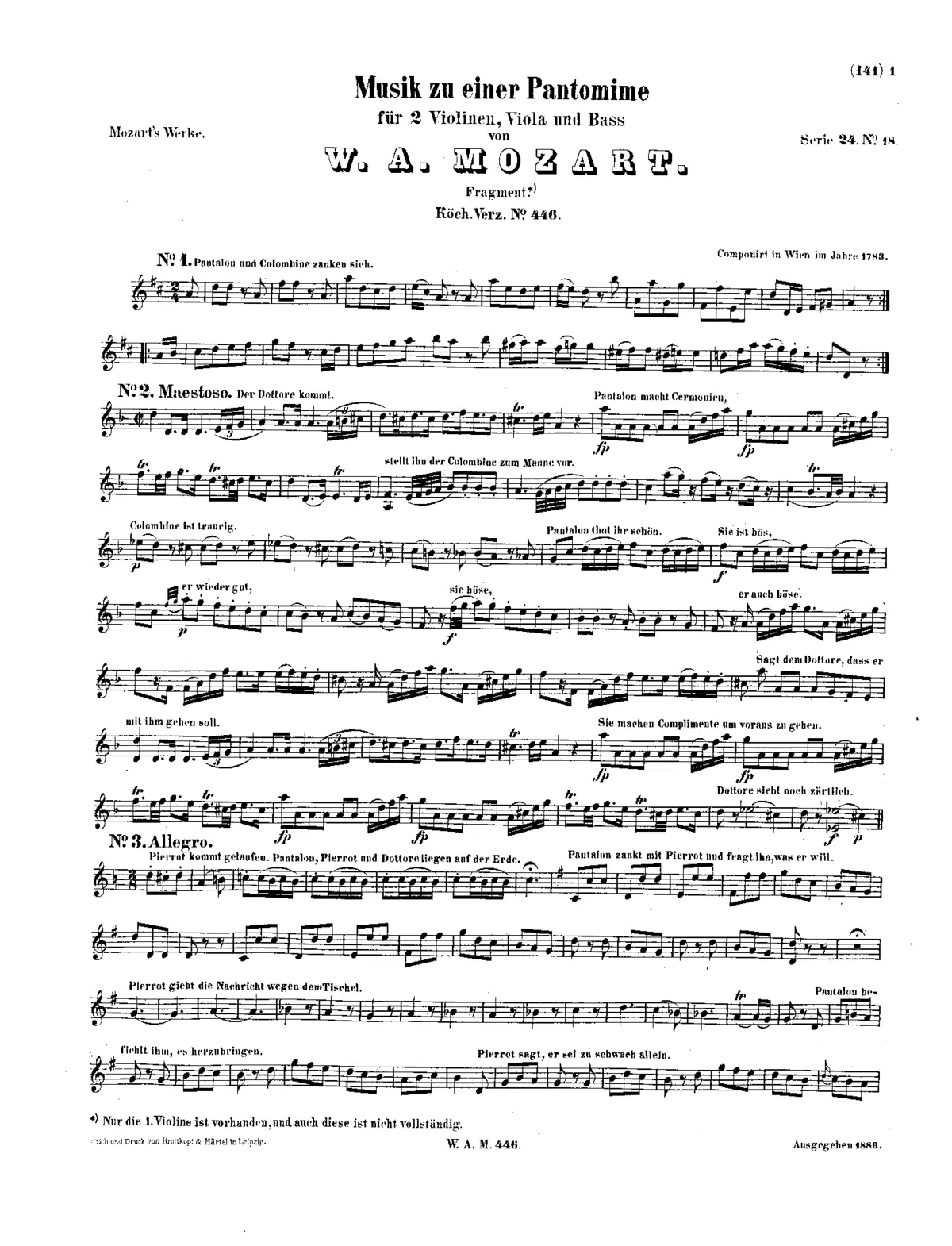 Musik zu einer Pantomime - Page 1