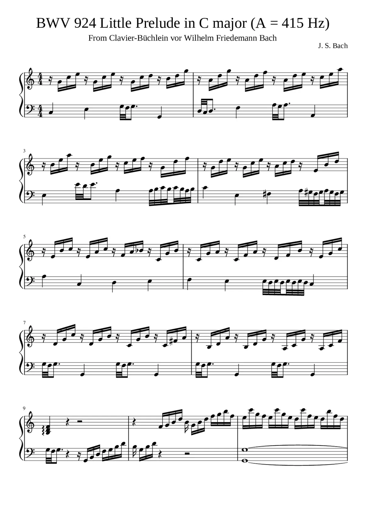 9 Kleine Präludien BWV 924-932 - Page 1