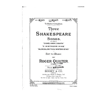 Three Shakespeare Songs