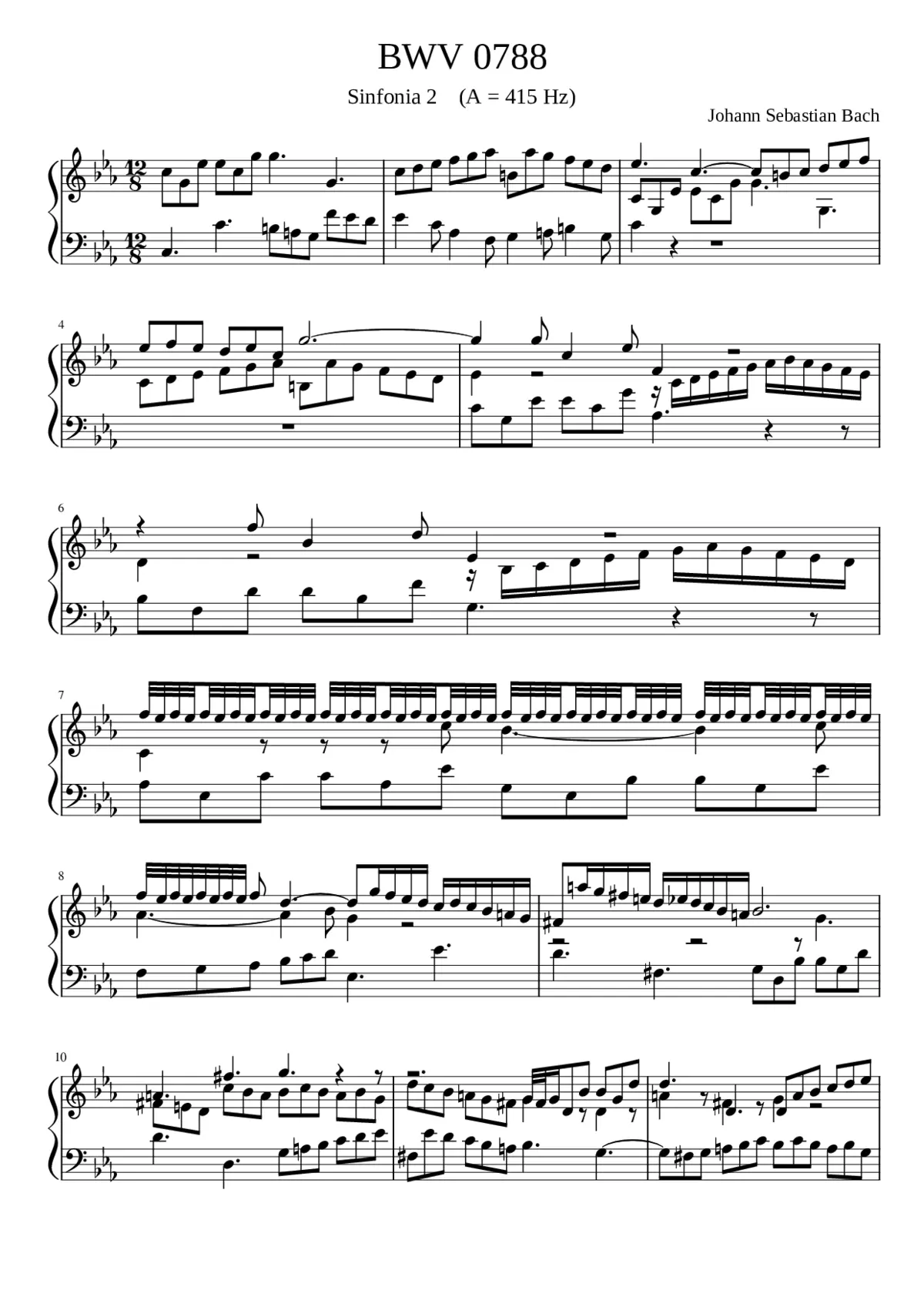 Sinfonia in C minor BWV 788 - Page 1