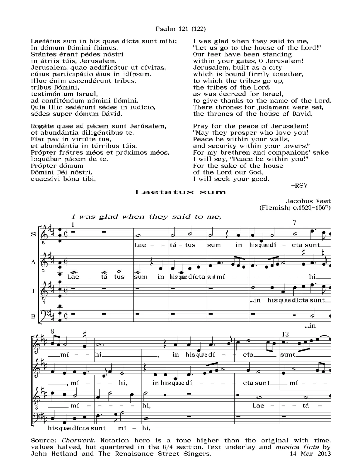 Laetatus sum - Page 1
