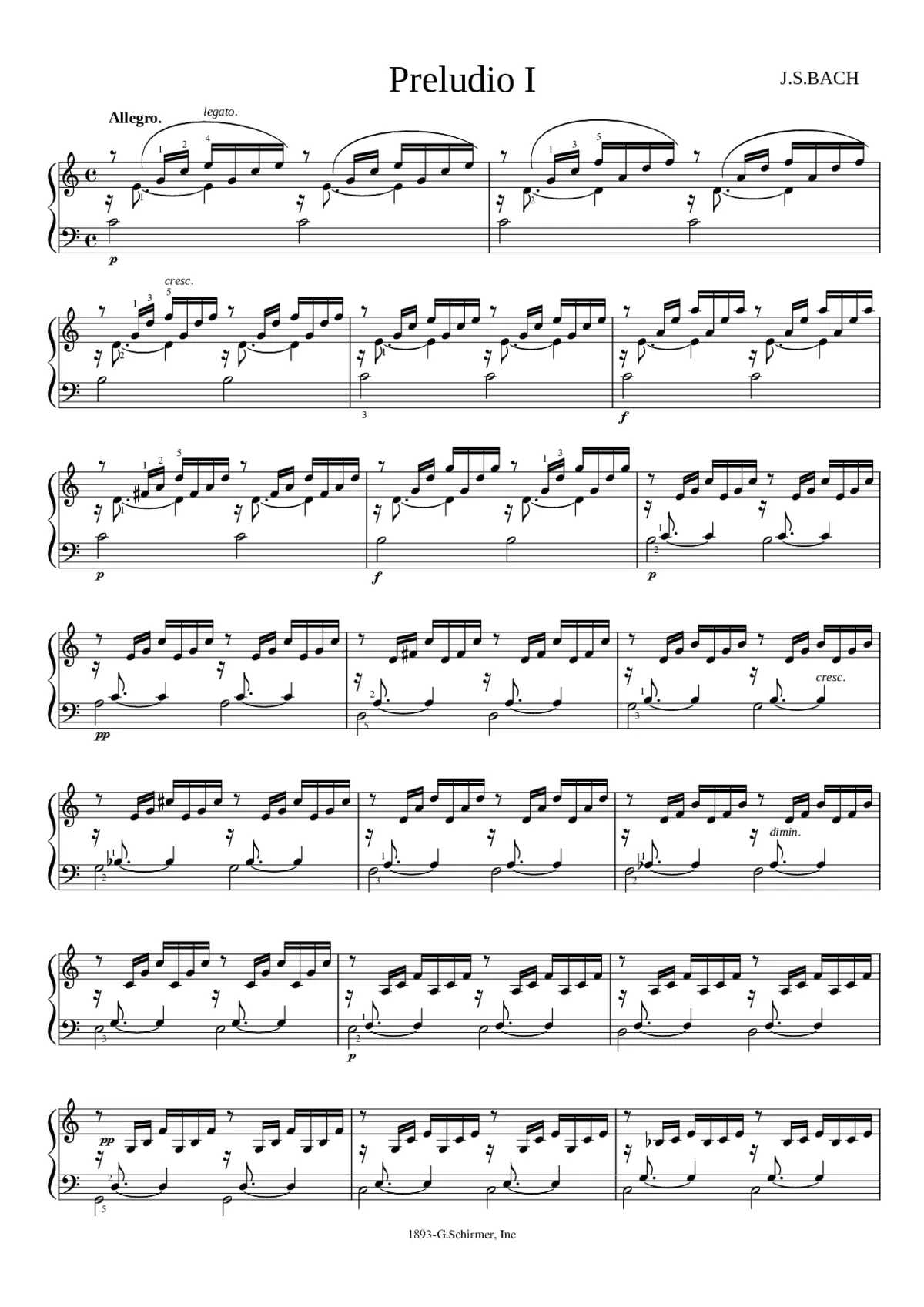 Preludio from Cello Suite No.1 in G-major BWV 1007 - Page 1